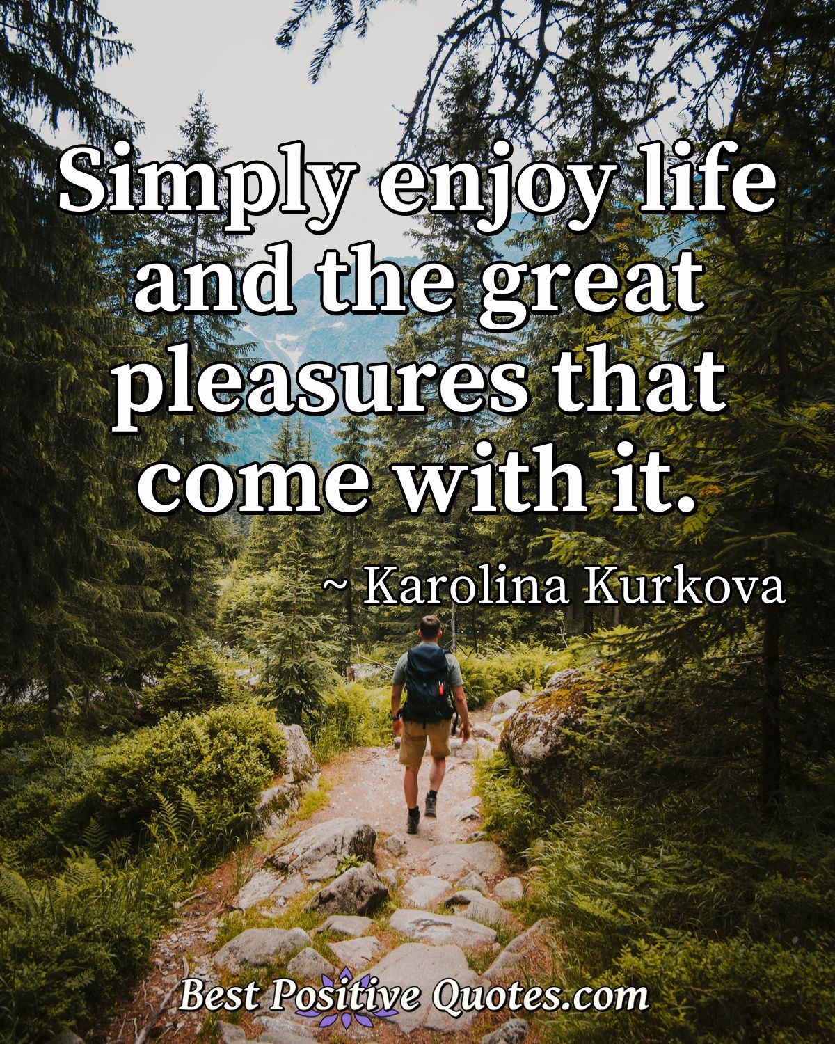 Simply enjoy life and the great pleasures that come with it. - Best  Positive Quotes