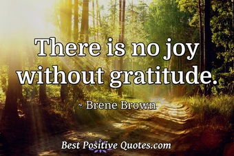 There Is No Joy Without Gratitude. - Best Positive Quotes